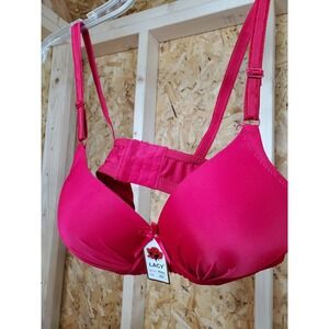 New Bra Size 42C Padded By Lacy  Intimates Casual adjustable With 3 Hooks RED
